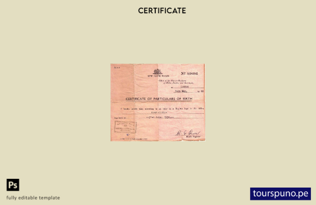 listo para imprimir plantilla de certificado de nacimiento de la Oficina del R 1